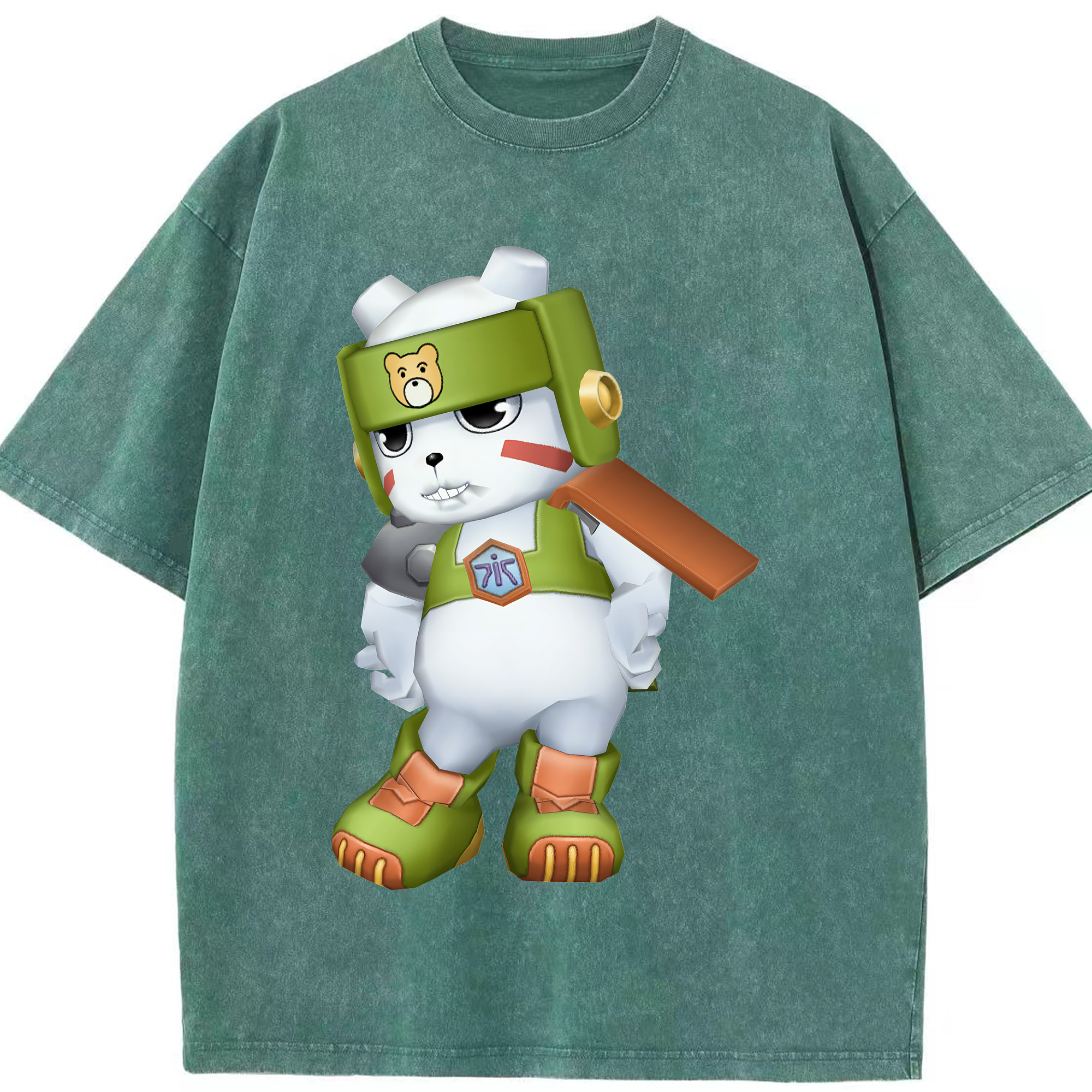 （画像用） Digimon デジタルモンスター/デジモン 綿100% ヴィンテージ風 半袖Tシャツ（フロントプリント）